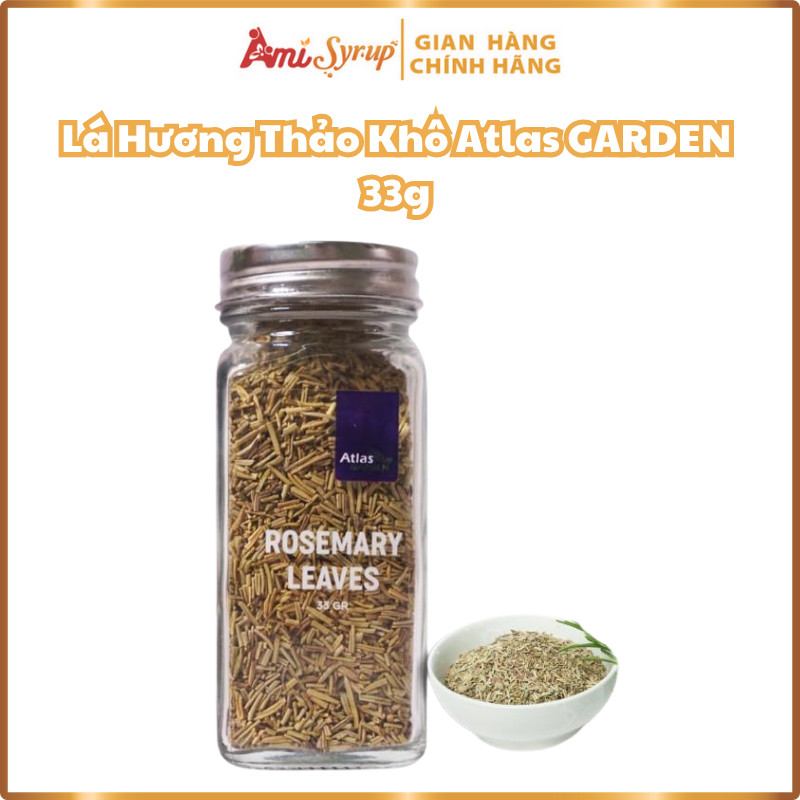 Lá Hương Thảo Khô Rosemary Atlas GARDEN 33g Nhập Khẩu Chính Hãng Từ Đức, Gia Vị Nấu Ăn Chuẩn Nhà Hàng
