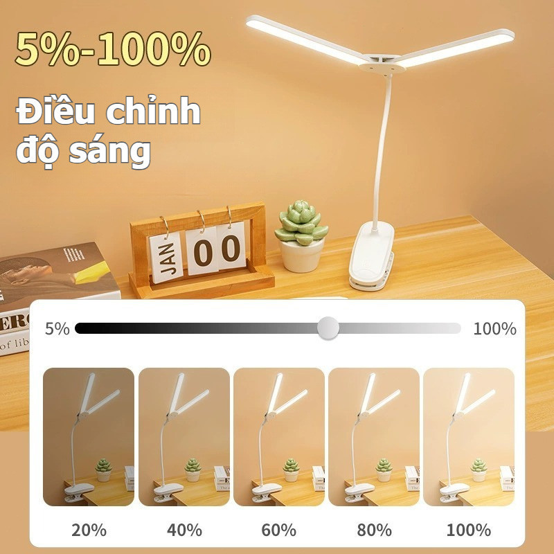 Đèn LED Để Bàn Đa Năng, Đèn Học Để Bàn Chống Cận Cao Cấp ,Độ sáng gấp đôi, ba mức nhiệt màu