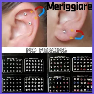 MERIGGIARE 12 Cặp / bộ Dành Cho Bạn Bè 3 / 4 / 5 / 6 / 7MM Hình Tròn Pha Lê Không Xuyên