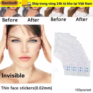 BAMBOOB 100 Miếng Dán Nâng Mặt Nóng Trong Suốt Dụng Cụ Nâng Làm Đẹp