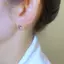 PNPIA- Bông tai hình tròn nhỏ tinh tế dành cho nữ Thời trang bé gái Tai Zircon sáng bóng Bule Phụ kiện trang sức đa năng đơn giản Quà tặng