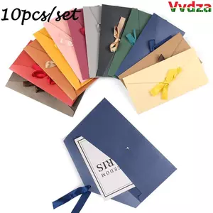 VVDZA 10 Cái / bộ Phong Bì Quà Tặng Nơ Retro Sáng Tạo Ruy Băng Thư
