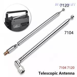 WANYEDI 1 Cái Ăng-ten TV vô tuyến, Ăng-ten kính thiên văn 7 phần có thể xoay được, Đầu nối nam SMA bền bỉ Thanh ăng-ten di động màu bạc để thay thế TV vô tuyến