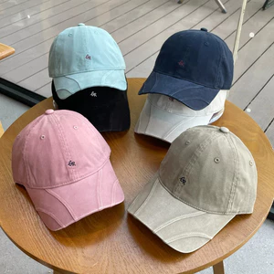Nón lưỡi trai nam vành cong retro cotton 100% thêu chữ trơn lưới thoáng khí Mũ lưỡi trai outdoor thời trang nam nữ