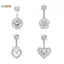 < Honeyba > Nhẫn buộc bụng Zircon pha lê thời trang dành cho nữ Cô gái Trái tim tinh tế Bướm rốn Nhẫn xỏ khuyên cơ thể Quà tặng trang sức đẹp