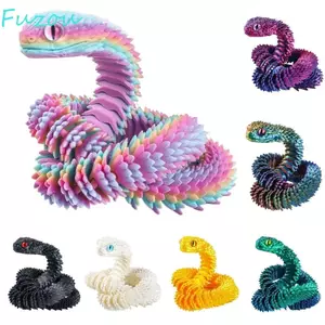 Đồ chơi rắn in 3D FUJIOU, Đồ trang trí rắn mô phỏng xoay thực tế, Trẻ em PLA 30 / 45 / 60cm Mô hình mô phỏng động vật nhiều màu Trang trí xe hơi