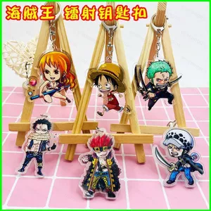 PS1 One Piece Laser Rơm Mũ Luffy Soron Usopp Hoạt Hình Ngoại Vi Chìa Khóa Mặt Dây Chuyền Hai Mặt SP1