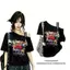 Phim hoạt hình mùa hè 2026 Ruy băng in hình Graffiti Váy ngắn tay Thiết kế thích hợp Slim-fit Slimmer Look Casual All match Trendy Top Women