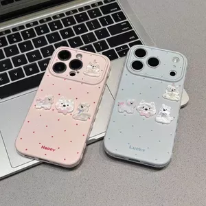 Ốp điện thoại chó ba chiều có sẵn Thích hợp cho iPhone17promax Silicone trọn gói Thích hợp cho iPhone16pro Chống sốc