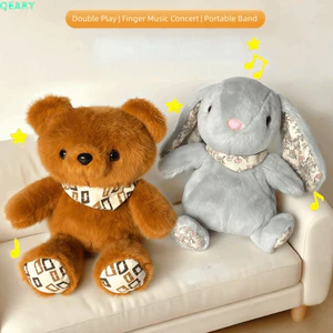 QEARY Gấu Nhỏ Sang Trọng Móc Khóa, Cảm Ứng Nhịp Điệu Âm Thanh Đàn Piano Đồ Chơi Âm Nhạc Nhỏ Giọt Tai Thỏ Sang Trọng Búp Bê, Hài Hước Mềm Mại Mềm Mại Cảm Ứng Beat Phụ Kiện Trang Sức Búp Bê
