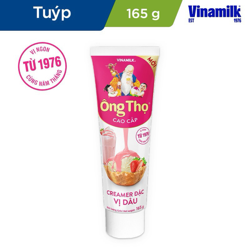 Combo 4 tuýp Sữa đặc Ông thọ 165g (6 vị: có đường, socola, dâu, 9 loại hạt, cà phê, matcha)