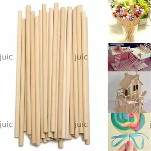 JUIC 10 Que Gỗ Tròn, Que Đếm Mô Hình Xây Dựng Tròn, Gỗ Birch Gỗ Tự Làm Thủ Công