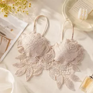 Áo hai dây ren WEETW, Áo lót ren mỏng vừa vặn, phong cách Hàn Quốc Rỗng Thiết kế cổ chữ V lưng đẹp Crop Top dành cho nữ