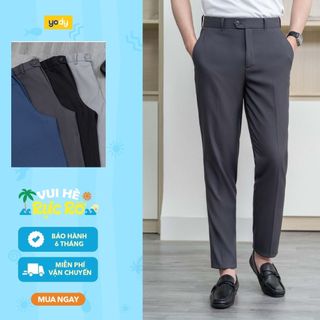 Quần âu nam ống đứng YODY vải nano cao cấp giữa co giãn thoải mái QAM3190