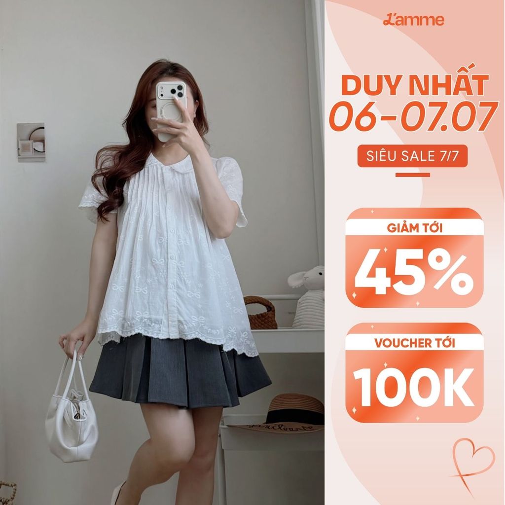 Áo sơ mi, áo bầu Suri Shirt chất thô boi kiểu dáng trẻ trung, áo bầu công sở thanh lịch BY LAMME
