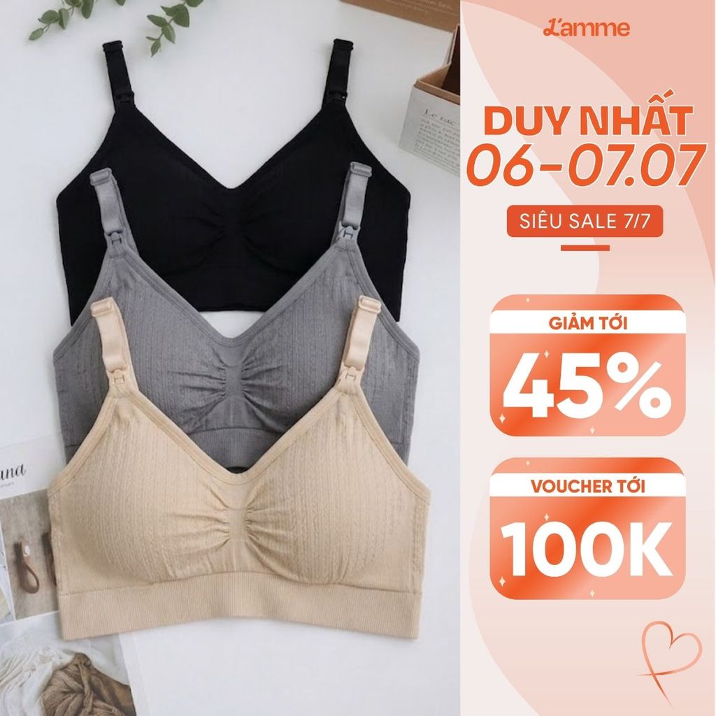 Áo lót bầu mặc như không mặc, áo ngực bầu không gọng chống chảy xệ có nút tháo cho bé tuti A2 LAMME