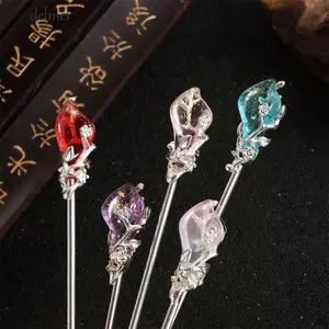 DELMER Tóc Dính Phụ Kiện Tóc Mũ Trang Sức Vintage Hanfu Phụ Kiện Đũa Tóc Cổ Điển