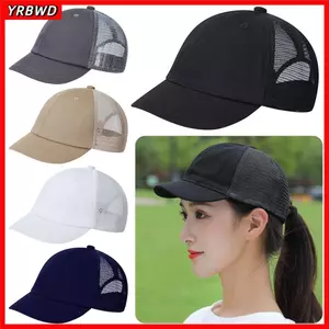 Mũ lưỡi trai lưới YRBWD, Mũ bóng chày vành ngắn màu trơn có thể điều chỉnh, Mũ chống nắng hợp thời trang thoáng khí thông thường Unisex