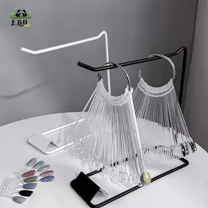 Giả Nail Art Color Card Display Stand Gel Polish Mẫu Fan Shape Nail Art Mẹo Mẫu Chân Đế Sơn Móng Tay Bảng Thực Hành Sơn Móng Tay EMKK