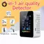 {TB & Bag} Máy đo độ ẩm nhiệt độ kỹ thuật số 5in1 CO2 đa chức năng Máy đo độ ẩm nhiệt độ kỹ thuật số Máy dò Carbon Dioxide TVOC HCHO Màn hình chất lượng không khí.
