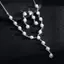Bigapple 1 Bộ Giả Ngọc Trai Kim Cương Giả Sóng Choker & Bông Tai Bông Tai Bộ Đám Cưới RDG