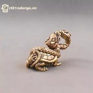 GE Retro Đồng Thau Thần Thoại Python Rùa Đầu Rùa Tượng Nhỏ Thu Nhỏ Luy Động Vật Tượng VN