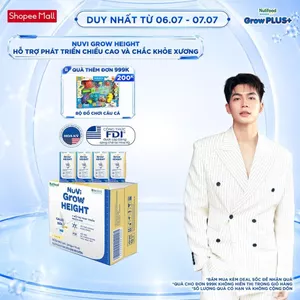Thùng 24 hộp SBPS Nuvi Grow Height vị chuối 1+ hỗ trợ phát triển chiều cao hộp 110ml