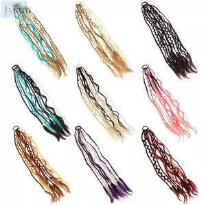 JVSUB Dread Đuôi Ngựa, DIY Co Giãn Bện Đuôi Ngựa Nối Dài, Quà Tặng Boho Với Dây Buộc Tóc Phụ Kiện Tóc