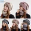 Bộ khăn quàng cổ mũ JVSUB, Mũ beanie mềm lót lông cừu dày, Máy hâm nóng cổ ấm áp chống gió cho mùa thu đông