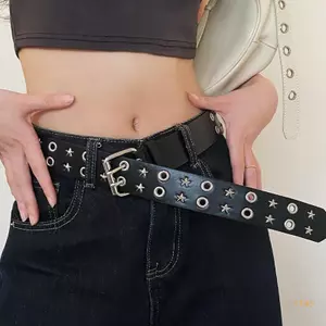 Ở Lại Punk Thắt Lưng Cho Sự Kiện Khác Nhau Kim Loại Đinh Tán Thiết Kế Ngôi Sao Đôi Dây Buộc Thắt Lưng Cho Nữ Unisex Eo Dec