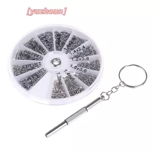 600 Chiếc Ốc Vít Nhỏ Đai Ốc + Tua Vít Đồng Hồ Kính Mắt Bộ Dụng Cụ Sửa Chữa Kính Mới