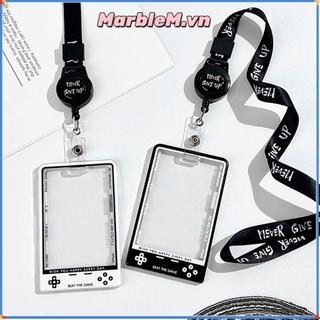 MARBLEM 1 Cái Đựng Thẻ, Tấm Bảo Vệ Thẻ Sinh Viên Kpop Trong Suốt, Màn Hình Có Dây Đựng Photocard Thời Trang Hàn Quốc Đồ Dùng Học Sinh