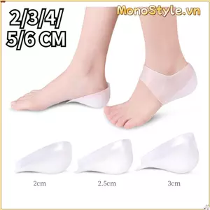 Đệm Gót Chân MONOSTYLE, Đế Lót 2-6cm Chiều Cao Đàn Hồi Tăng Đế, Plantar Fasciitis Unisex Gel Vô Hình Miếng Lót Gót Chân