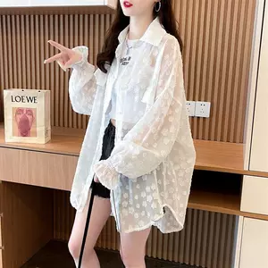 Mùa xuân hè 2026 Plus size voan dài vừa phải Áo len chống nắng Cardigan nhẹ thoáng khí che phủ da thịt đi biển kỳ nghỉ phù hợp với tất cả các trận đấu Áo khoác choàng cỡ lớn dành cho nữ