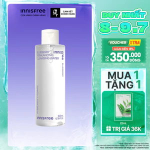 Nước tẩy trang cân bằng giữ ẩm da innisfree Blueberry Rebalancing Cleansing Water 200 mL