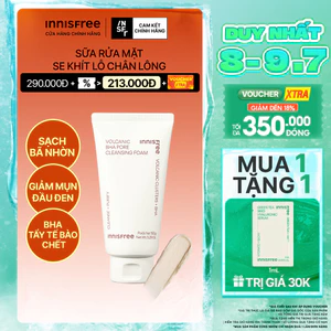 Sữa rửa mặt tro núi lửa sạch sâu se khít lỗ chân lông INNISFREE Volcanic Pore BHA Cleansing Foam 150g