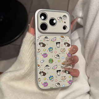 Thời Trang Da Sang Trọng Cho iPhone 17 11 16 15 14 13 12 Pro Max Windows Dễ thương Cartoon Trường Hợp điện Thoại