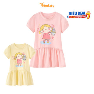 Đầm thun ngắn tay bé gái Rabity 950.903