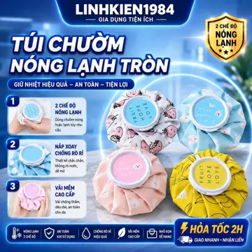 Túi Chườm Nóng Lạnh Giữ Nhiệt Tròn 14cm Đa Họa Tiết - Túi Chườm Đá Chườm Nóng Lạnh Giảm Đau, Giữ Ấm Cơ Thể