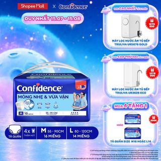 Tã quần người lớn CONFIDENCE SLIM&FIT size M 16 miếng/ L 14 miếng