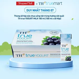 Thùng sữa chua uống tiệt trùng hương việt quất tự nhiên 180ml x 48 hộp