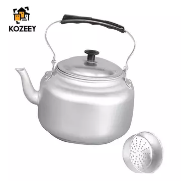 Ấm đun nước trà KOZEEY có nắp Ấm trà bằng nhôm Ấm đun nước có bộ lọc Nồi sôi Nồi nước di động Làm dày cho bộ đồ bếp cảm ứng và Gas