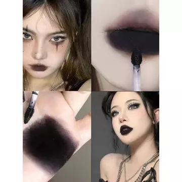son black rouge black rouge Cyberpunk Halloween Gothic Phong Cách Lip Glaze Cô Gái Thoáng Mát Dark Series Matte Lip Green Lip Đen Xanh Tím Son Môi