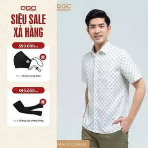 Áo Sơ Mi Nam Ngắn Tay DGC Dáng suông Smart Casual, Phong Cách Trẻ Trung - SASNBC06M