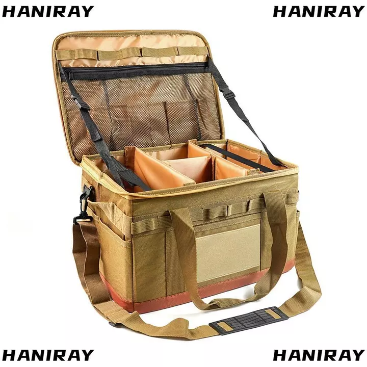 Túi cắm trại HANIRAY, Túi đựng đồ nấu ăn cắm trại có khóa kéo 30L, Vỏ cứng bền Túi đựng đồ cắm trại di động Du lịch