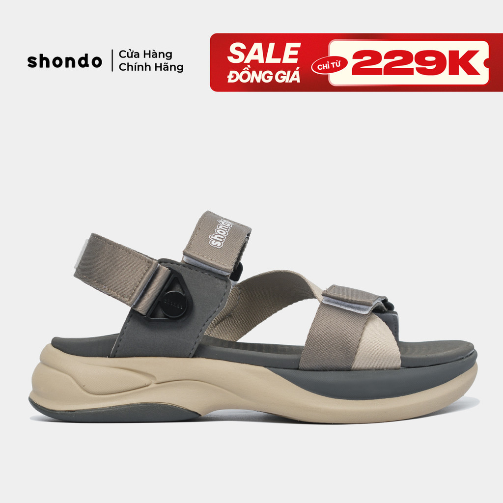 Giày sandals SHONDO F8B V2 màu xám be