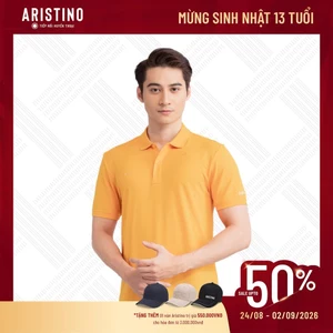 Áo polo ngắn tay ARISTINO in họa tiết thêu cách điệu, 4 màu  trẻ trung, ấn tượng - APS147S3