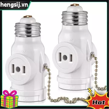 Bộ chuyển đổi ổ cắm đèn 2 ổ cắm, ổ cắm bóng đèn E26 sang bộ chia ổ cắm, chuyển đổi ổ cắm vít trung bình thành ổ cắm 2 ổ cắm 2 cái