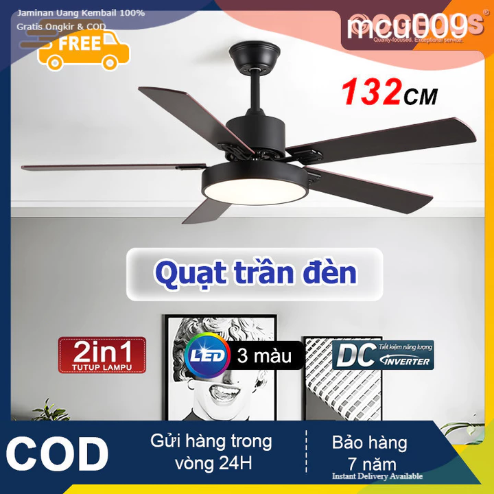 Quạt gỗ rắn Lõi Đồng 6 Tốc Độ Gió Đèn Led 3 Chế Độ Ánh Sáng,Có Đảo Chiều Hút Ẩm quạt trần phòng khách quạt trần có đèn