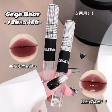 Mist Bear Lip Gloss Glaze Gương Trang Điểm Mặt Son Môi Go Gloss Water Mist Head Bán Chạy Caigo Gloss Melting Matte Water Gloss day Lip Stacking
